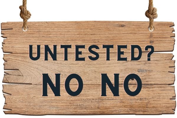 Untested sign